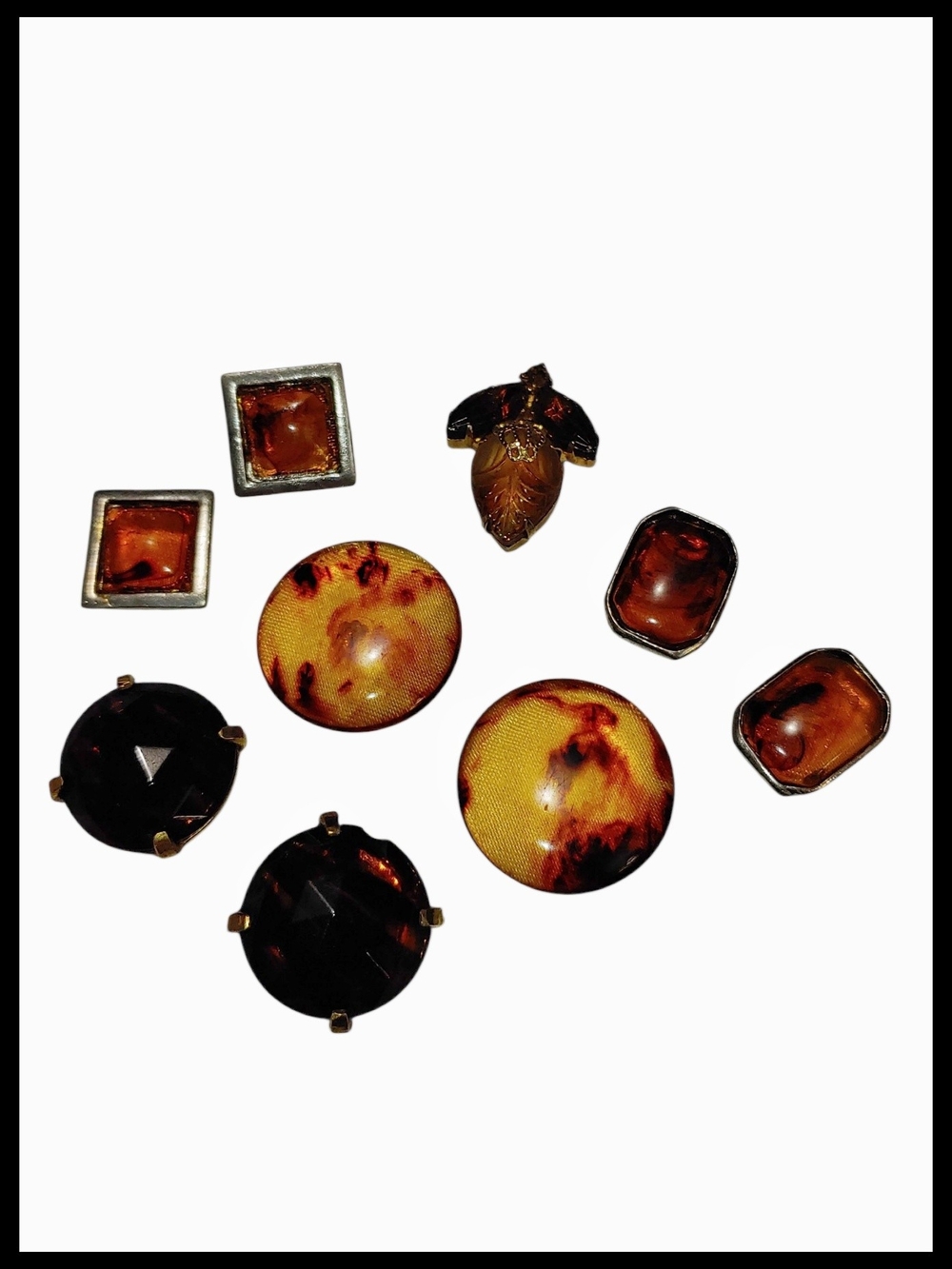 Amber Colored Vintage Jewelry Parts for Craft or Repair